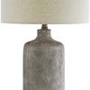 Nora Table Lamp | Textured Ceramic Frame | Fabric Shade | Gray & Off White