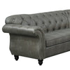 Leatherette 4 Piece Sectional with Crystal Tufted Back and Rolled Arm Gray BM231975