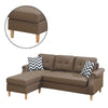 Fabric 2 Piece Sectional Sofa with Round Tapered Legs Brown BM231978