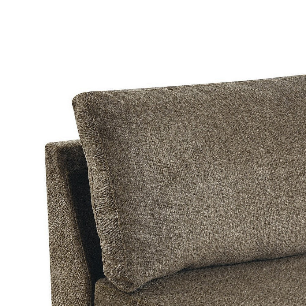 Nora Armless Chair | Fabric | Loose Back Pillows | Brown