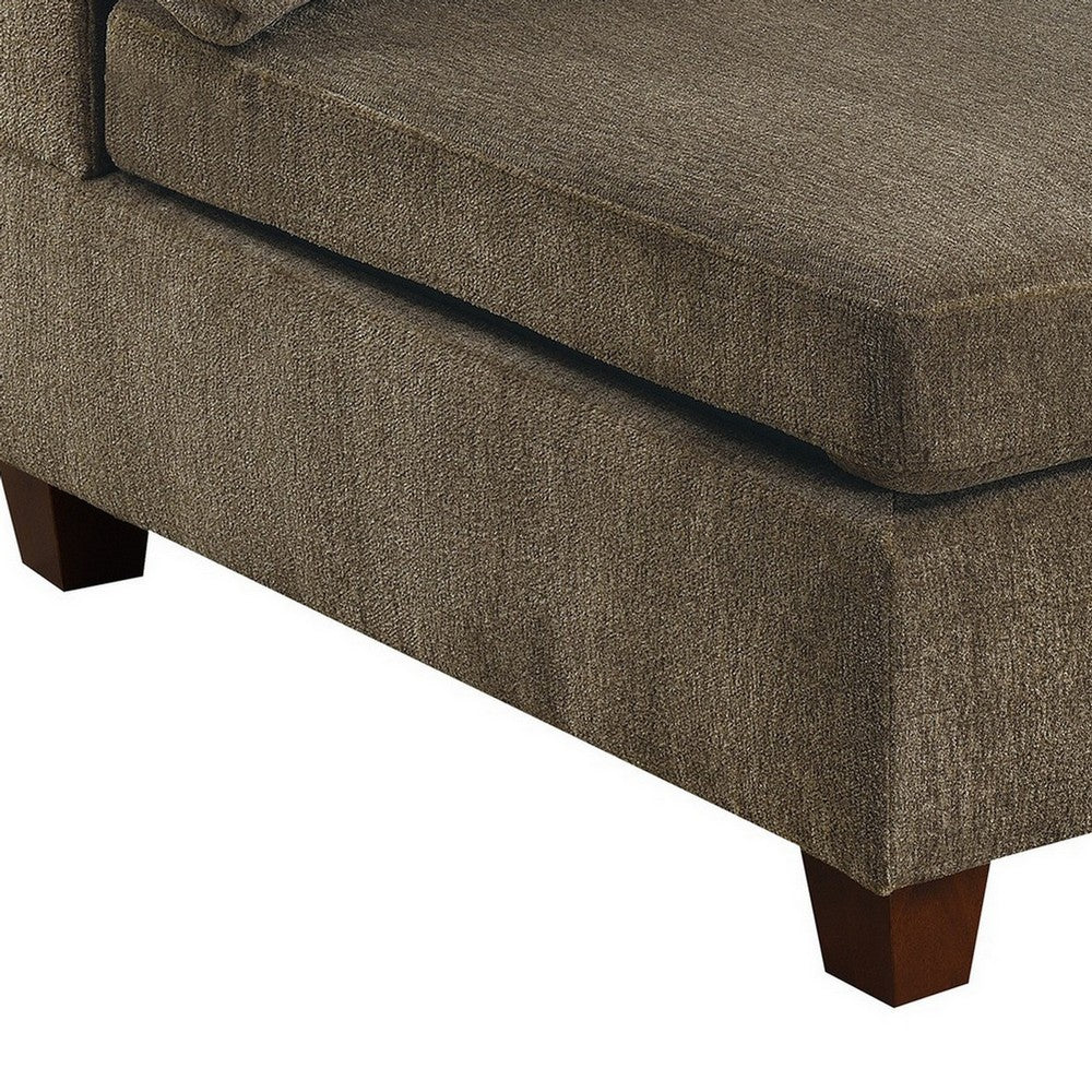 Nora Armless Chair | Fabric | Loose Back Pillows | Brown
