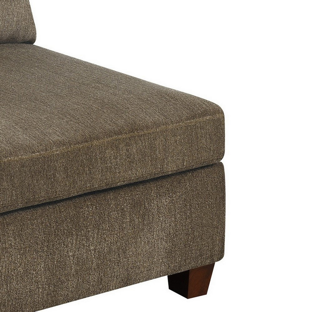 Nora Armless Chair | Fabric | Loose Back Pillows | Brown