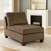 Nora Armless Chair | Fabric | Loose Back Pillows | Brown