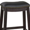 Curved Leatherette Counter Stool with Nailhead Trim Set of 2 Black By Casagear Home BM231999