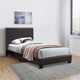 Jayden Twin Bed | Faux Leather | Padded Headboard | Dark Brown