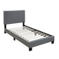 Transitional Style Leatherette Twin Bed with Padded Headboard Gray By Casagear Home BM232006