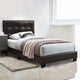 Luna Twin Bed | Faux Leather | Checkered Tufted Headboard | Dark Brown