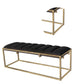 Metal Bench with Deep Vertical Channeling, Gold and Black By Casagear Home