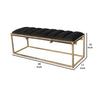 Metal Bench with Deep Vertical Channeling, Gold and Black By Casagear Home