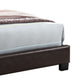 Transitional Style Leatherette Queen Bed with Padded Headboard Dark Brown By Casagear Home BM232044
