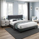 Jayden Queen Bed | Faux Leather | Padded Headboard | Gray