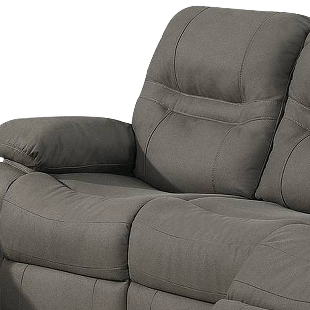 Ryder Reclining Sofa | 41’’ | Faux Leather | USB Port | Gray BM232081