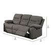 Ryder Reclining Sofa | 41’’ | Faux Leather | USB Port | Gray BM232081