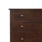 48 Inches 5 Drawer Wooden Chest with Round Knobs Brown By Casagear Home BM232101