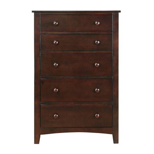 Logan Tall Dresser Chest | 48" | 5 Drawer | Round Knobs | Brown