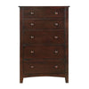 Logan Tall Dresser Chest | 48" | 5 Drawer | Round Knobs | Brown
