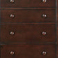 48 Inches 5 Drawer Wooden Chest with Round Knobs Brown By Casagear Home BM232101