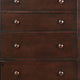 48 Inches 5 Drawer Wooden Chest with Round Knobs Brown By Casagear Home BM232101