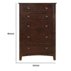 48 Inches 5 Drawer Wooden Chest with Round Knobs Brown By Casagear Home BM232101