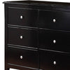 48 Inches 6 Drawer Wooden Dresser with Metal Pulls Black By Casagear Home BM232103