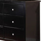 48 Inches 6 Drawer Wooden Dresser with Metal Pulls Black By Casagear Home BM232103