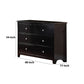 48 Inches 6 Drawer Wooden Dresser with Metal Pulls Black By Casagear Home BM232103