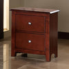 Logan Nightstand | 25" | 2 Drawer | Metal Pull Handles | Brown