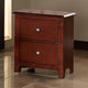 Logan Nightstand | 25" | 2 Drawer | Metal Pull Handles | Brown