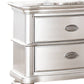 28 Inches 2 Drawer Wooden Nightstand with Turned Legs, Silver By Casagear Home
