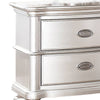 28 Inches 2 Drawer Wooden Nightstand with Turned Legs, Silver By Casagear Home