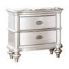 28 Inches 2 Drawer Wooden Nightstand with Turned Legs Silver By Casagear Home BM232110