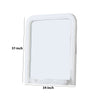 37 Inches Wooden Mirror with Curved Edges, White