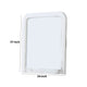 37 Inches Wooden Mirror with Curved Edges, White