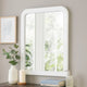 37 Inches Wooden Mirror with Curved Edges, White