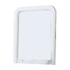 37 Inches Wooden Mirror with Curved Edges, White