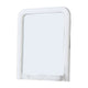 37 Inches Wooden Mirror with Curved Edges, White