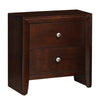 24 Inches 2 Drawer Wooden Nightstand with Metal Pulls Brown By Casagear Home BM232119