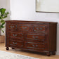 58 Inches 7 Drawer Engraved Wooden Dresser Brown By Casagear Home BM232126