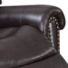 Nailhead Trim Leatherette Power Recliner Brown