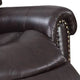 Nailhead Trim Leatherette Power Recliner Brown
