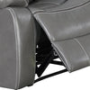 Leatherette Power Glider Recliner with USB Dock Gray BM232149