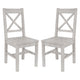 Wooden Dining Chair with X Shape Open Backrest, Gray, Set of 2