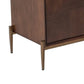 3 Door Wooden Buffet with Brass Handle and Feet Brown By Casagear Home BM232225