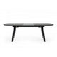 Logan Dining Table | Obround Top | Extendable Leaf | Charcoal Gray
