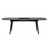 Obround Top Wooden Dining Table with Extendable Leaf Charcoal Gray By Casagear Home BM232240