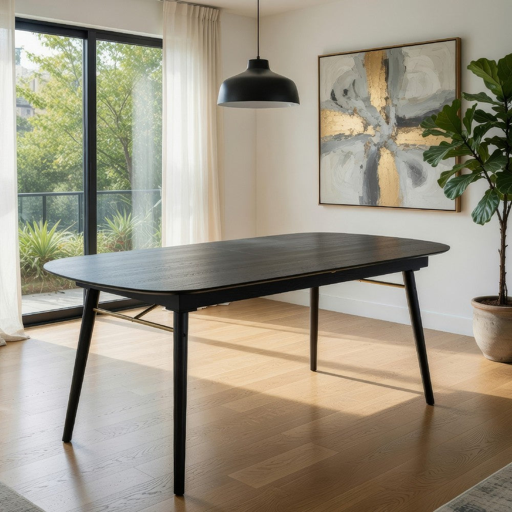 Logan Dining Table | Obround Top | Extendable Leaf | Charcoal Gray