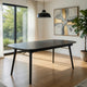 Logan Dining Table | Obround Top | Extendable Leaf | Charcoal Gray
