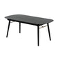 Obround Top Wooden Dining Table with Extendable Leaf, Charcoal Gray By Casagear Home