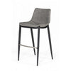 Counter Leatherette Barstool with Angled Tapered Legs Set of 2 Gray By Casagear Home BM232289