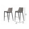 Counter Leatherette Barstool with Angled Tapered Legs Set of 2 Gray By Casagear Home BM232289